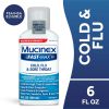 Mucinex Fast-Max Cold, Flu, & Sore Throat Relief Medicine, OTC Cough Suppressant, Expectorant, 6 fl oz