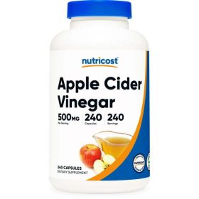 Nutricost Apple Cider Vinegar 500mg, 240 Capsules - Vegetarian and Non-GMO