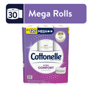 Cottonelle Ultra Comfort Toilet Paper, 30 Mega Rolls