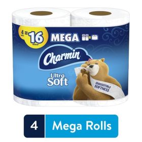 Charmin Ultra Soft Toilet Paper, 4 Mega Rolls