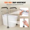 VEVOR Toilet Safety Rail, Bathroom Toilet Seat Frame, Adjustable Width & Height Fit Most Toilets, Supports 300lbs, Toilet Handles Grab Bars with Padde