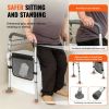 VEVOR Toilet Safety Rail, Folding Toilet Seat Frame, Adjustable Width & Height Fit Most Toilets, Supports 300lbs, Stand Alone Toilet Handles Grab Bars