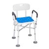 VEVOR Shower Chair Seat with Padded Arms and Back, Shower Stool with Reinforced CrossBar, Adjustable Height Bench Bath Chair for Elderly Disabled, Sho