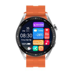 Wireless Charger NFC Bluetooth Calling Heart Rate Health Smart Men's Watch (Color: Orange)